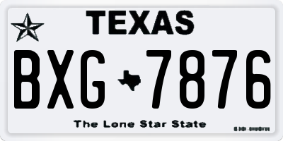 TX license plate BXG7876