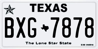 TX license plate BXG7878