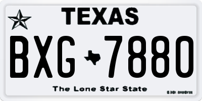 TX license plate BXG7880