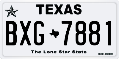 TX license plate BXG7881