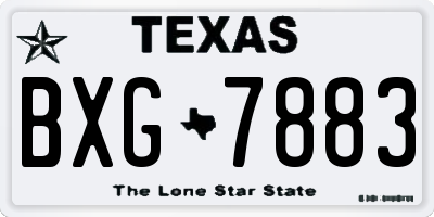 TX license plate BXG7883