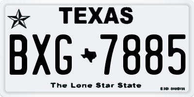 TX license plate BXG7885