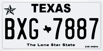 TX license plate BXG7887