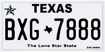 TX license plate BXG7888