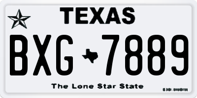 TX license plate BXG7889
