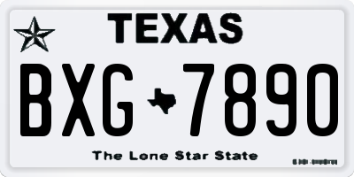 TX license plate BXG7890
