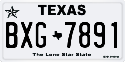 TX license plate BXG7891