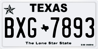 TX license plate BXG7893