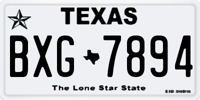 TX license plate BXG7894