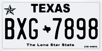 TX license plate BXG7898