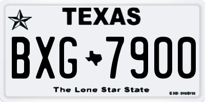 TX license plate BXG7900