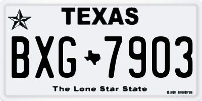 TX license plate BXG7903