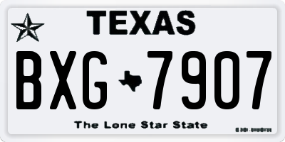 TX license plate BXG7907