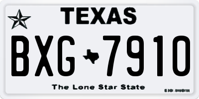 TX license plate BXG7910