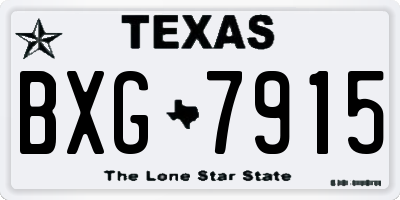 TX license plate BXG7915