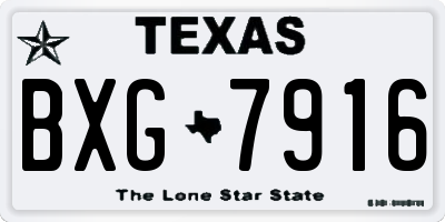TX license plate BXG7916