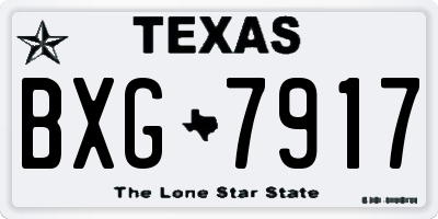 TX license plate BXG7917