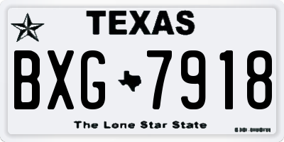TX license plate BXG7918