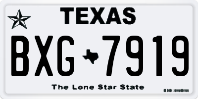 TX license plate BXG7919