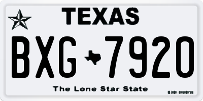 TX license plate BXG7920