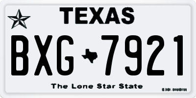 TX license plate BXG7921
