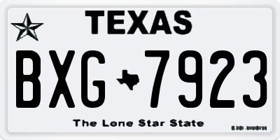 TX license plate BXG7923
