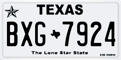 TX license plate BXG7924