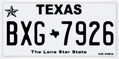 TX license plate BXG7926