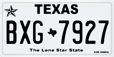 TX license plate BXG7927