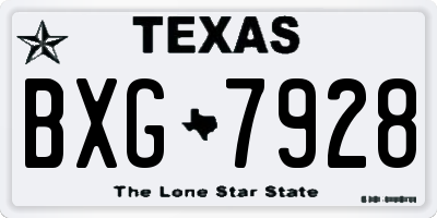 TX license plate BXG7928