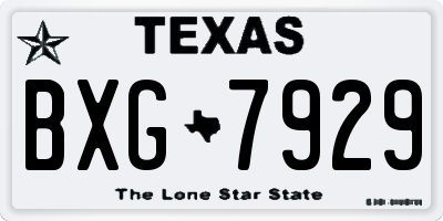 TX license plate BXG7929