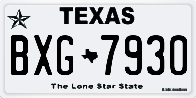 TX license plate BXG7930