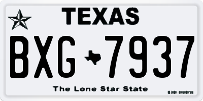 TX license plate BXG7937