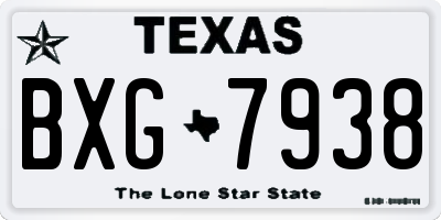 TX license plate BXG7938