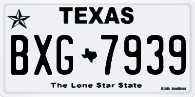 TX license plate BXG7939