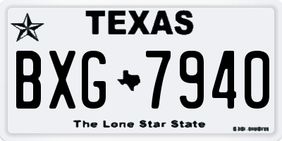 TX license plate BXG7940