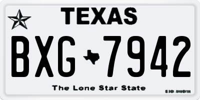 TX license plate BXG7942
