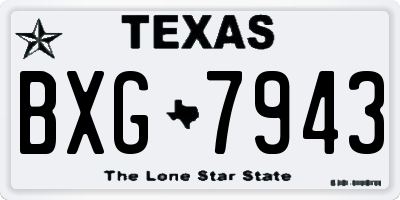 TX license plate BXG7943