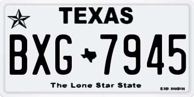 TX license plate BXG7945