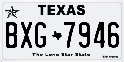 TX license plate BXG7946