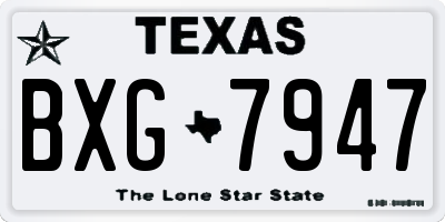 TX license plate BXG7947
