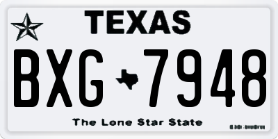 TX license plate BXG7948