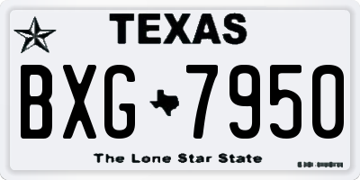 TX license plate BXG7950