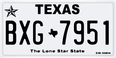 TX license plate BXG7951