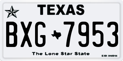 TX license plate BXG7953