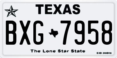 TX license plate BXG7958