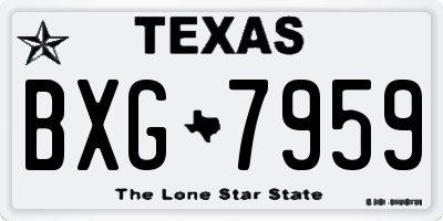 TX license plate BXG7959