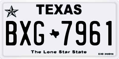 TX license plate BXG7961