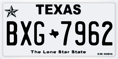 TX license plate BXG7962