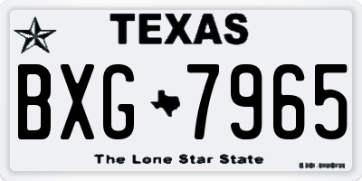TX license plate BXG7965